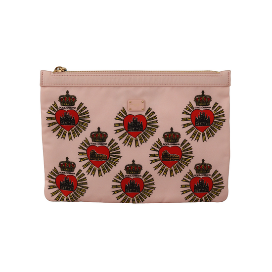 Clutch Pink D&G Logo Devotion Heart Toiletry Pouch Wallet