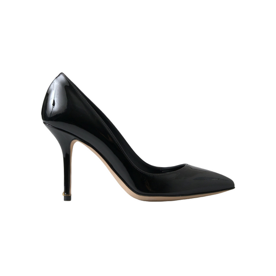 Black Patent Leather High Heels Pumps Shoes