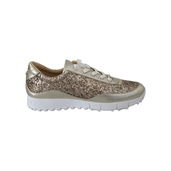 Antique Gold Glitter Leather Sneakers