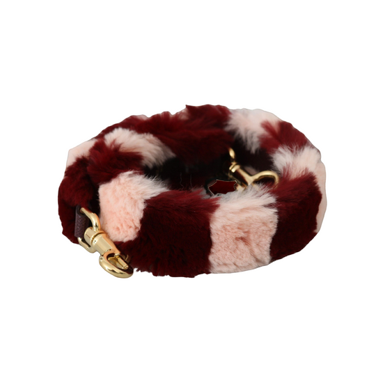 Pink Red Lapin Fur Accessory Shoulder Strap