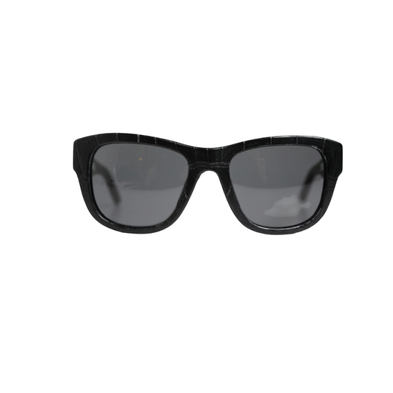 Black Leather Frame DG4177 Tinted Lens Sunglasses