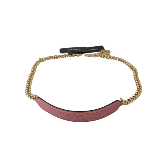 Pink Leather Gold Chain Accessory Shoulder Strap