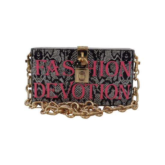 Dolce & Gabbana Gray Fashion Devotion Clutch Plexi SICILY BOX Purse