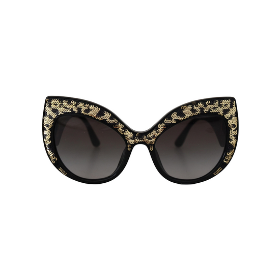 Black Gold Sequin Butterfly Polarized DG4326 Sunglasses