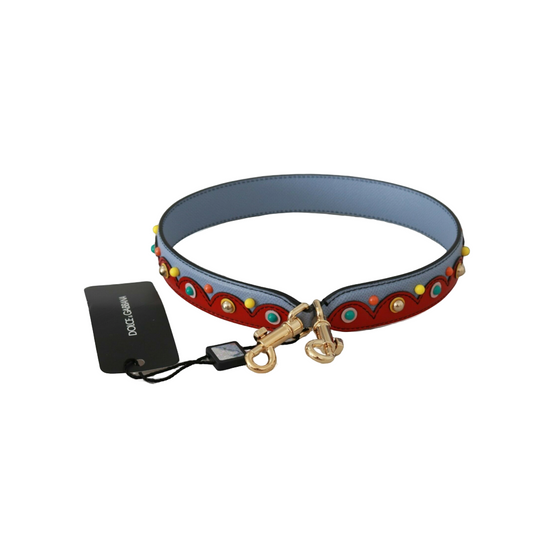 Blue and red Shoulder Strap Leather Blue Handbag Accessory