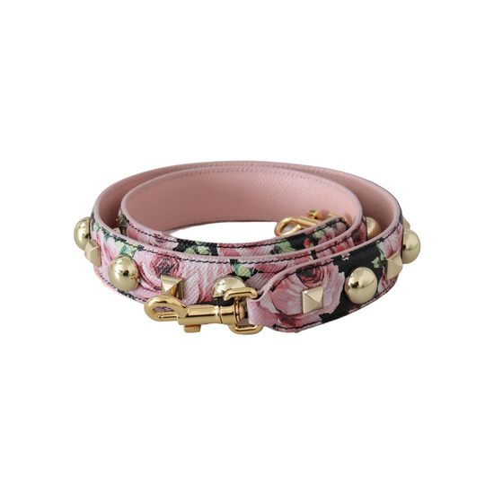 Pink Floral Gold Studs Bag Accessory Shoulder Strap