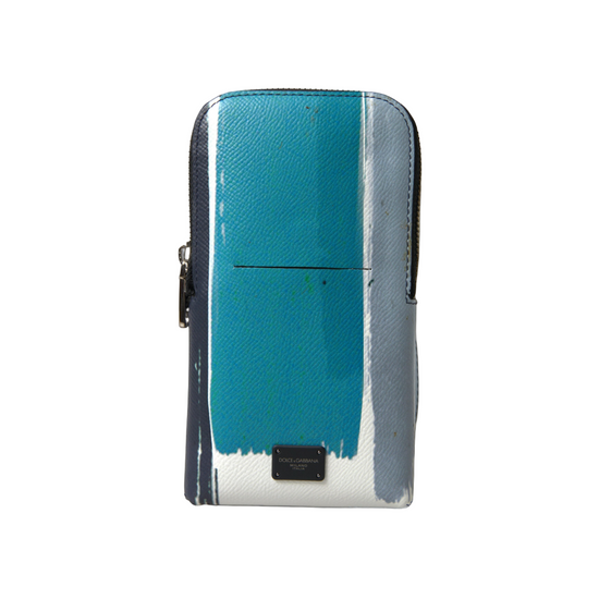 Blue Leather Purse Crossbody Sling Phone Bag Unisex