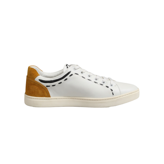 White Leather MILANO Low Top Sneakers Shoes