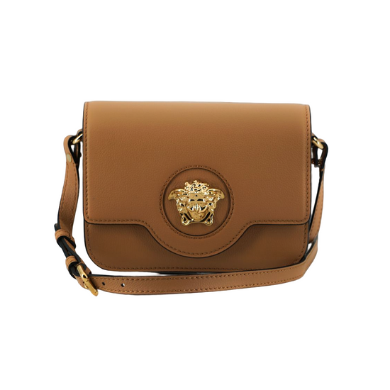Elegant Calf Leather Shoulder Bag in Brown